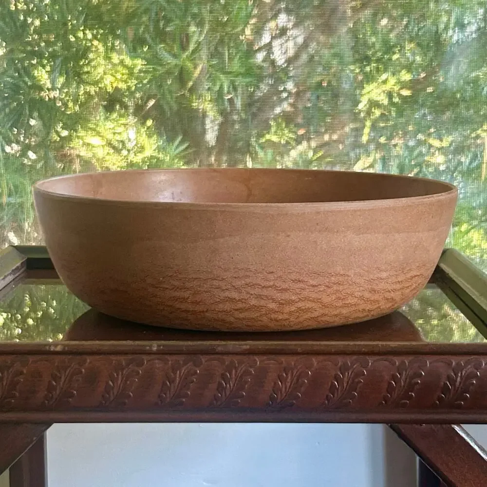 Vintage Fillinger’s Pressed Agatized Wood Salad Bowl 11.5” Sheboygan Wisconsin